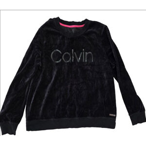 Women's Calvin Klein Performance Black Velour Sweatshirt L